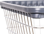 R&B Wire Products Heavy Duty Wire Laundry Cart With Double Rod Rack, Chrome - 100CEC58C