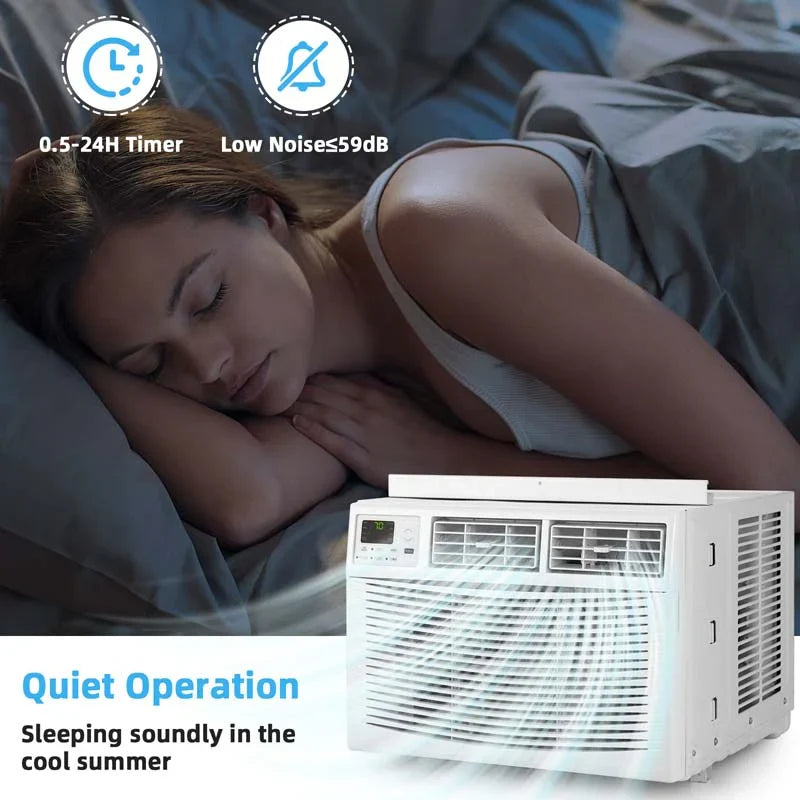10000 BTU Window Air Conditioner With Remote, ECO Mode And Dehumidifier - White