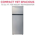 Frigidaire 21 in 7.5 Cu. Ft. Retro Top-Freezer Refrigerator, Standard Door Style, Stainless Look