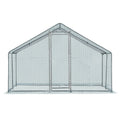 10 x 10 ft Metal Chicken Coop Walk-In Poultry Cage With Waterproof Cover