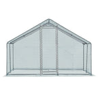 10 x 10 ft Metal Chicken Coop Walk-In Poultry Cage With Waterproof Cover