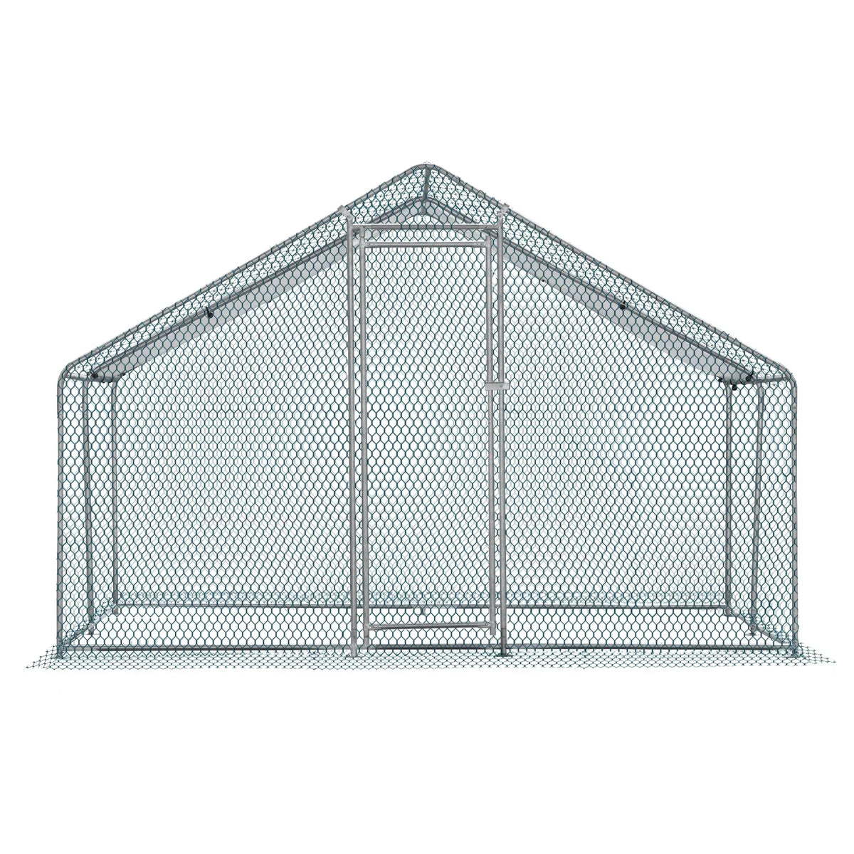 10 x 10 ft Metal Chicken Coop Walk-In Poultry Cage With Waterproof Cover
