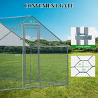 Al Fresco Metal Chicken Coop With Waterproof Cover, Silver, 10 x 10 ft