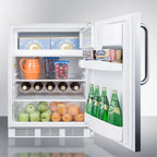 ADA Compliant Built-In Undercounter Refrigerator-Freezer, 5.1 cu.ft., 24 in, Stainless Steel Door