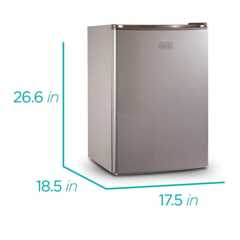 BLACK+DECKER 2.5 cu. ft. Mini Fridge With Freezer, Stainless Look - BCRK25V