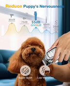 Dog Clippers for Thick Heavy Coats - Cordless Pet Grooming Trimmer