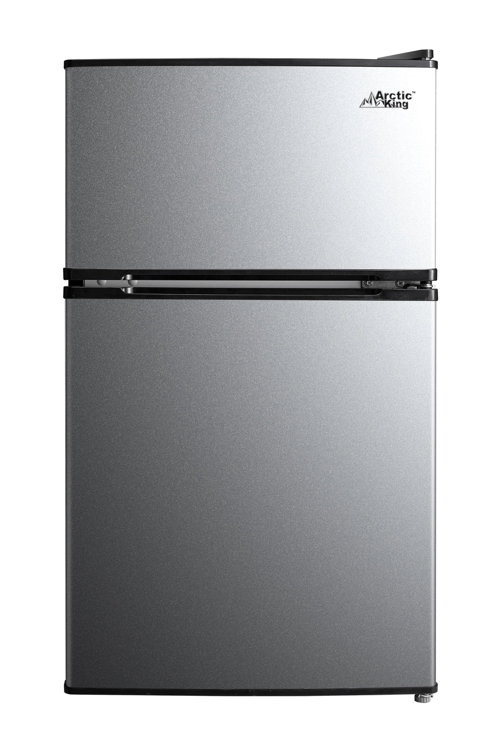 Arctic King Two-Door Mini Fridge With Freezer, 3.2 Cu ft, 18.5 in x 19.4 in x 33.3 in, Stainless Steel - E-Star