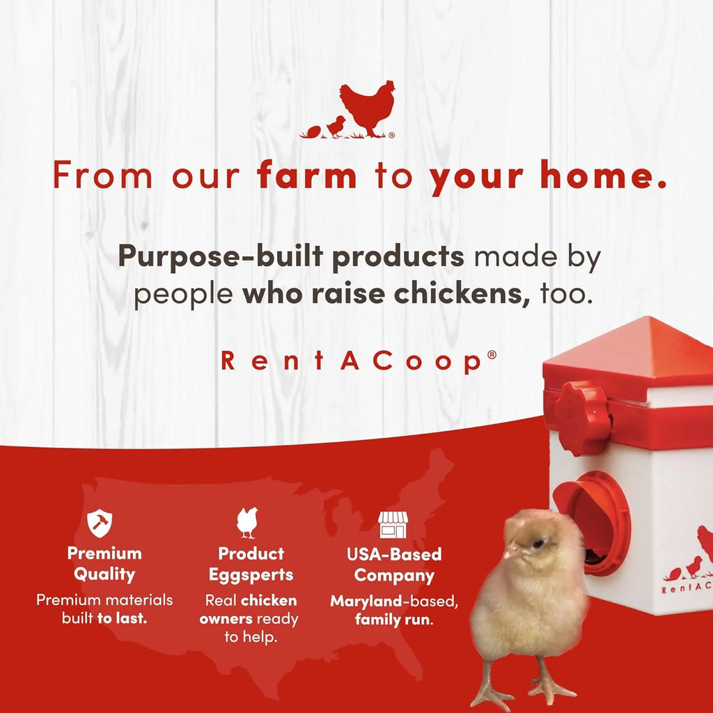 RentACoop Big Red Barn Chick Brooder Set With 12 x 12 Heating Plate, Feeders And Waterers