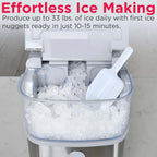 Frigidaire Nugget Ice Maker, 33 Lbs., Black Stainless Steel - EFIC228