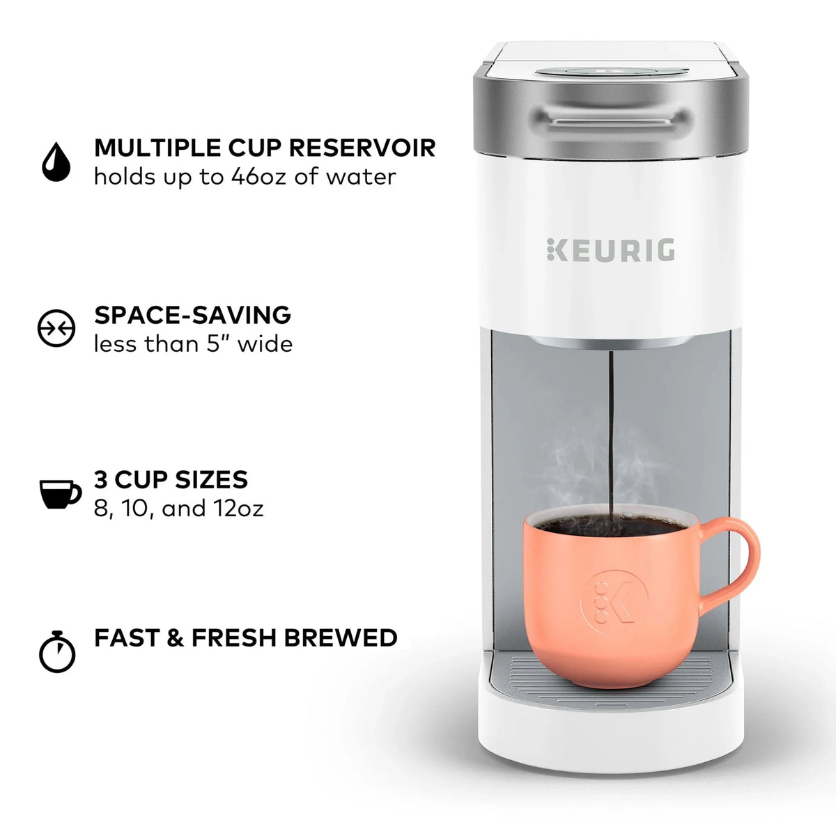 Keurig K-Slim Black Single-Serve K-Cup Pod Coffee Maker