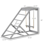 PawHut Chicken Activity Play Center With Swing, Perches And Platform, Pastel Gray - D51-350V00GY