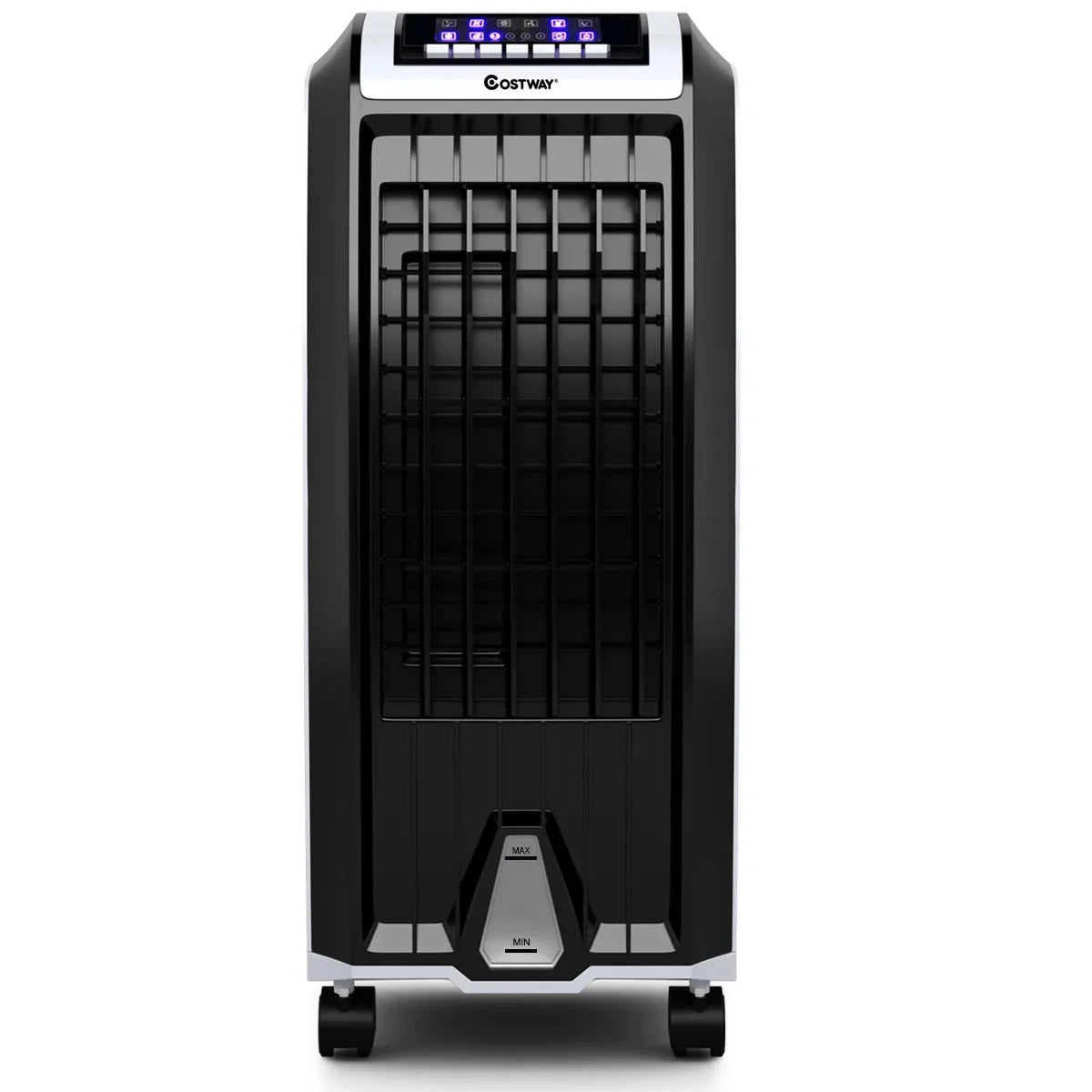 Costway Portable Evaporative Air Cooler Fan With Remote Control - 6.5L, White + Black