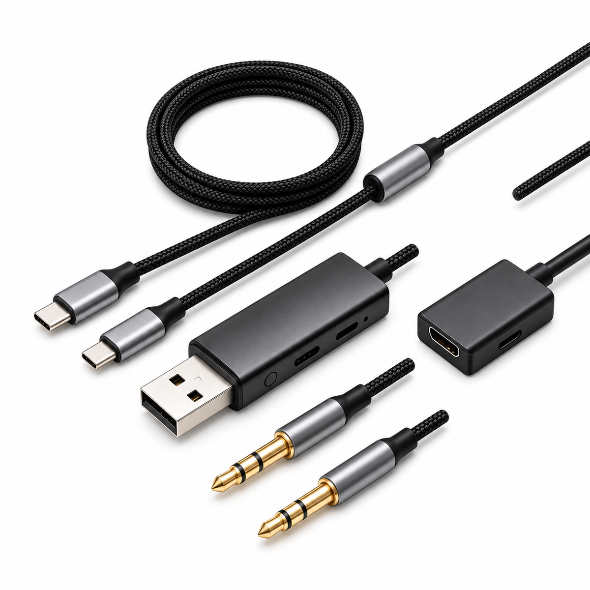 Multi-Function Gaming Audio Adapter Kit with USB Sound Card