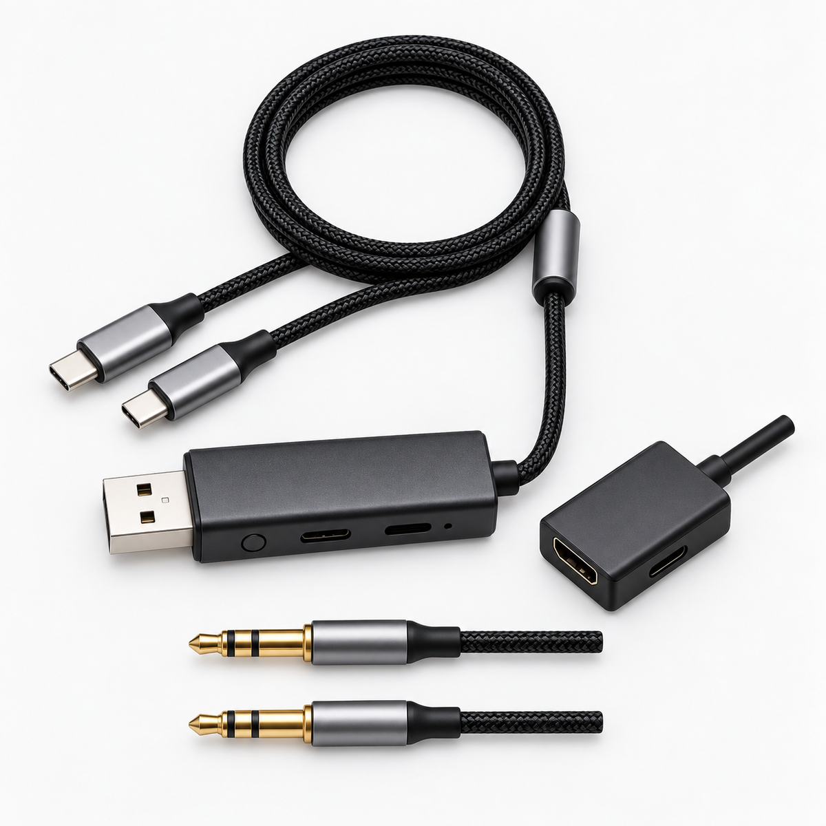 Multi-Function Gaming Audio Adapter Kit with USB Sound Card