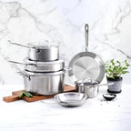 All-Clad Stainless Steel 10 Piece Cookware Set, Made In USA - D5