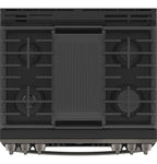 GE APPLIANCES Profile 30in Smart Slide-In Front-Control Gas Range, Black Stainless - PGS930BPTS
