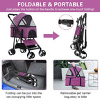 YRLLENSDAN 3-in-1 Pet Stroller With Detachable Carrier And 4 Wheels