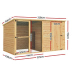 i.Pet Extra Large 2.28M Fir Wood Dog Kennel - Outdoor Pet Puppy Cabin Log