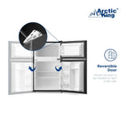 Arctic King Two-Door Mini Fridge With Freezer, 3.2 Cu ft, 18.5 in x 19.4 in x 33.3 in, Stainless Steel - E-Star