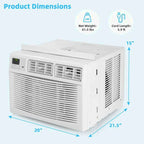 10000 BTU Quiet Window Air Conditioner With Remote, Eco Mode And Dehumidifier