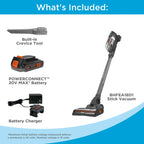 BLACK+DECKER POWERSERIES+ 20V MAX Cordless Stick Vacuum Kit, 44 Minute Run-Time - BHFEA18D1