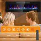 Dovov Wall Mounted Electric Fireplace Heater, 50 inch, Black, 750/1500W