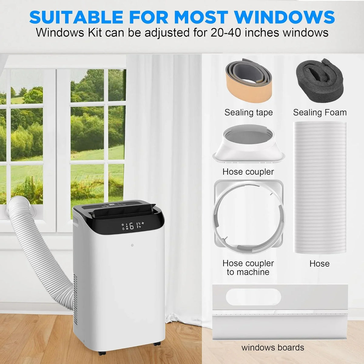 HUMHOLD Portable Air Conditioner, 14000 BTU, White - HDPAC-10-A1