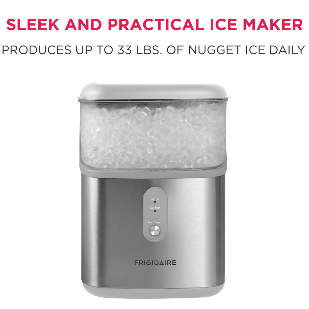 Frigidaire Nugget Ice Maker, 33 Lbs., Black Stainless Steel - EFIC228