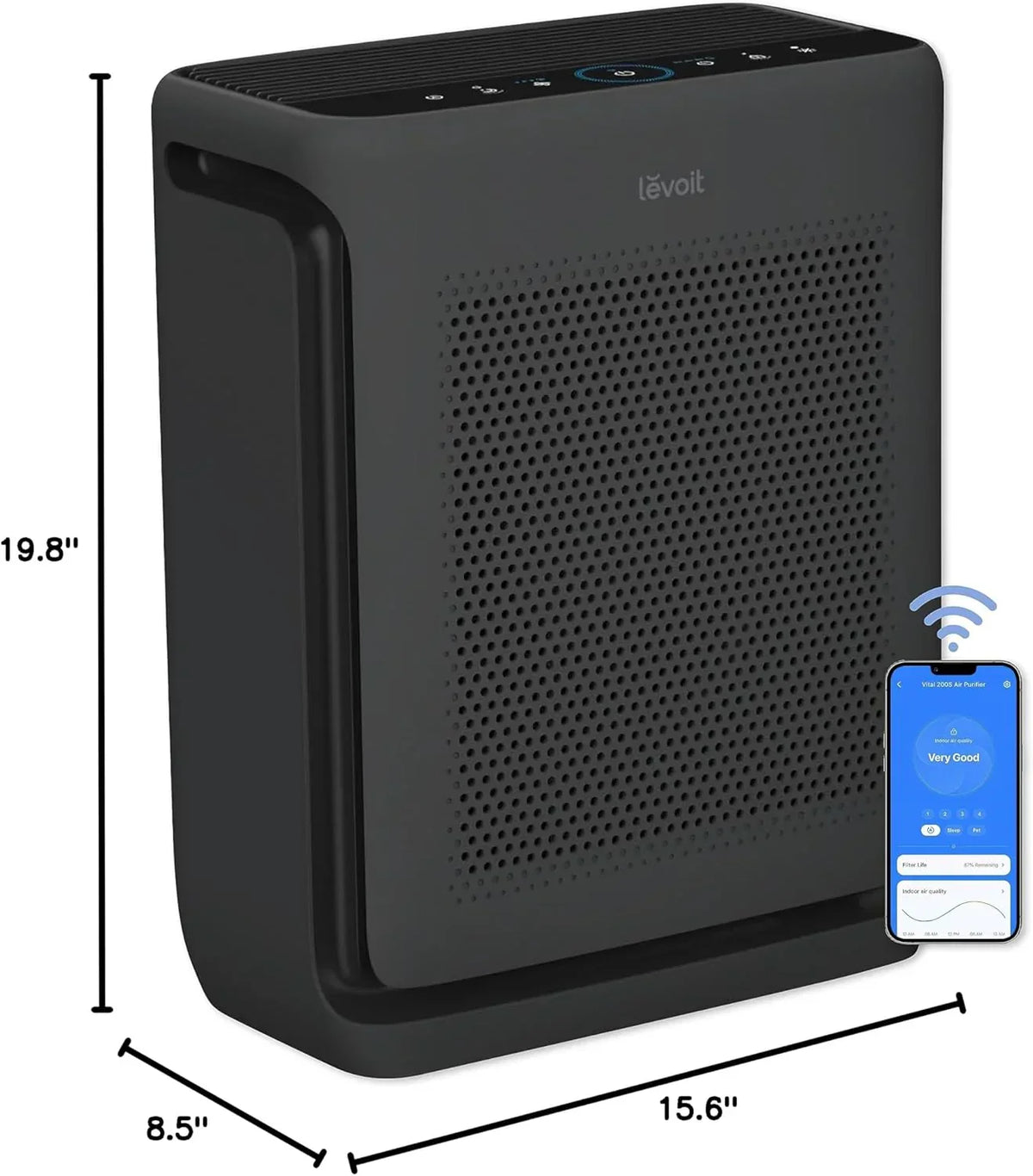 LEVOIT Air Purifier, 1800 Square Feet, White - Vital 200S-P