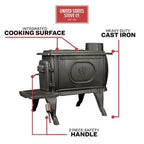 Logwood Cast Iron Wood Stove, 900 Sq. Ft., 54,000 BTUs