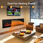Dovov Wall Mounted Electric Fireplace Heater, 50 inch, Black, 750/1500W