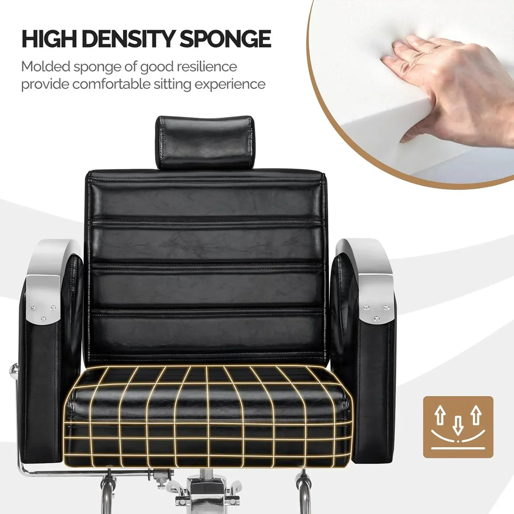 OmySalon All Purpose Reclining Hydraulic Salon Chair, 135 Degree