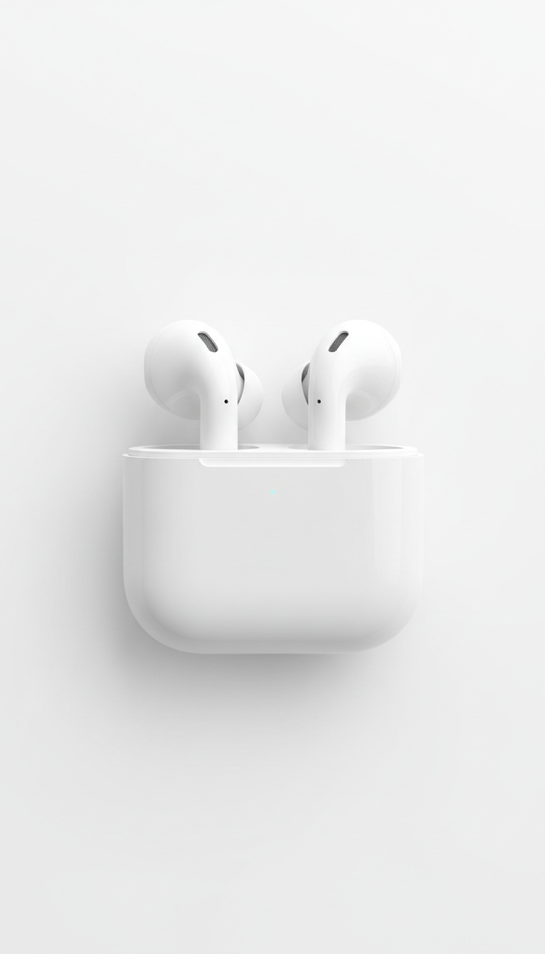 In-ear headphones with pure white finish