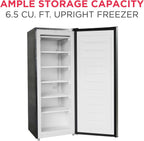 Frigidaire Upright Freezer, 6.5 cu. ft., Silver, 21in D x 23in W x 56in H - EFRF696-AMZ