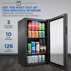 Ivation Freestanding Wine Cellar Mini Fridge, 101-Bottle, Stainless Steel