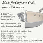 Made In Cookware Ceramic Non Stick Cookware Set, 5 Pc, 5 Ply Clad - Small Spaces Set