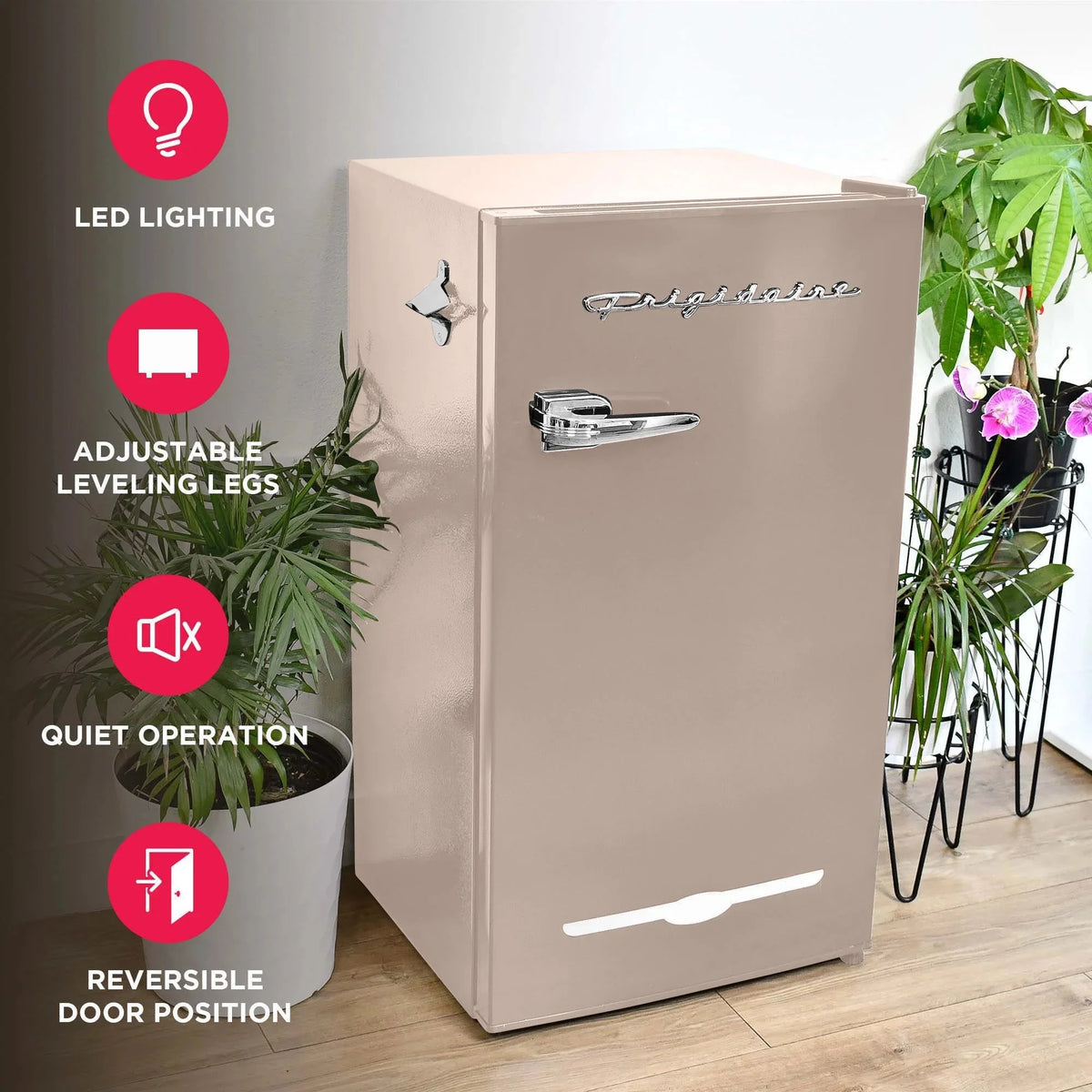 Frigidaire Retro Bar Fridge, 3.2 Cu. Ft., Pink, 65-Watt - EFR376-C-PINK