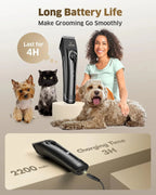 Dog Grooming Clippers With 4 Guide Combs - 6500 RPM