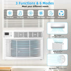 10000 BTU Window Air Conditioner With Remote, ECO Mode And Dehumidifier - White