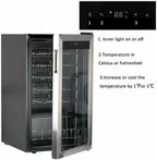 Smad Compressor Wine Cooler 3.1 Cu ft 28 Bottles Stainless Steel Door 110V - JC-88E-2 / D-JC-88E/H