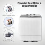 Costway Double Tub Washing Machine, 26 lb Capacity, 18 lb Wash, 8 lb Spin, Drain Pump