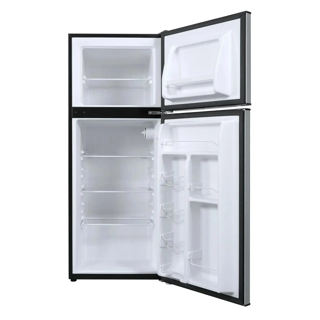 Galanz 4.6 Cu Ft Two Door Mini Refrigerator With Freezer, Stainless Steel - GL46TS5E