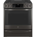 GE APPLIANCES Profile 30in Smart Slide-In Front-Control Gas Range, Black Stainless - PGS930BPTS