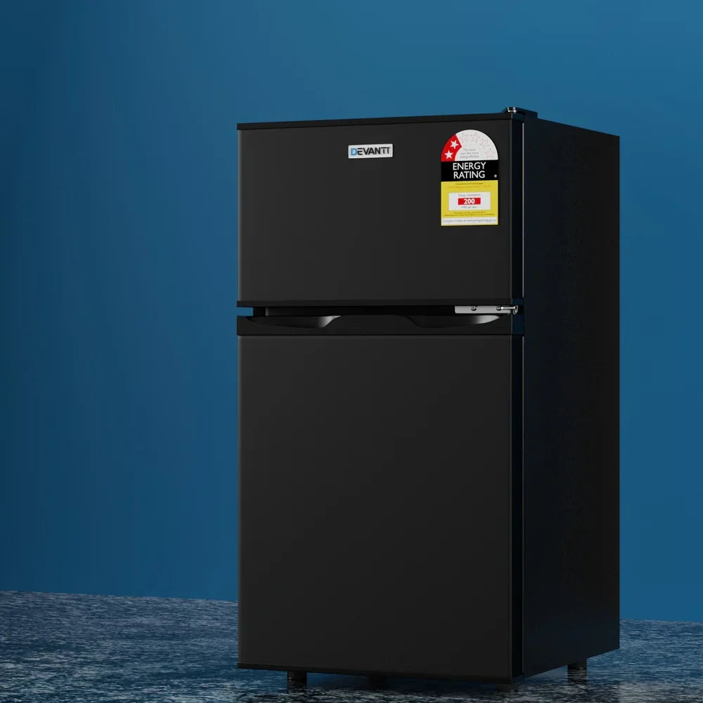 Devanti Bar Fridge Mini Freezer Refrigerator, 80L, Black
