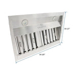 Awoco Built-In Stainless Steel Range Hood Insert, 36'W 18-1/2'D, 4 Speeds - RH-BQ-X36