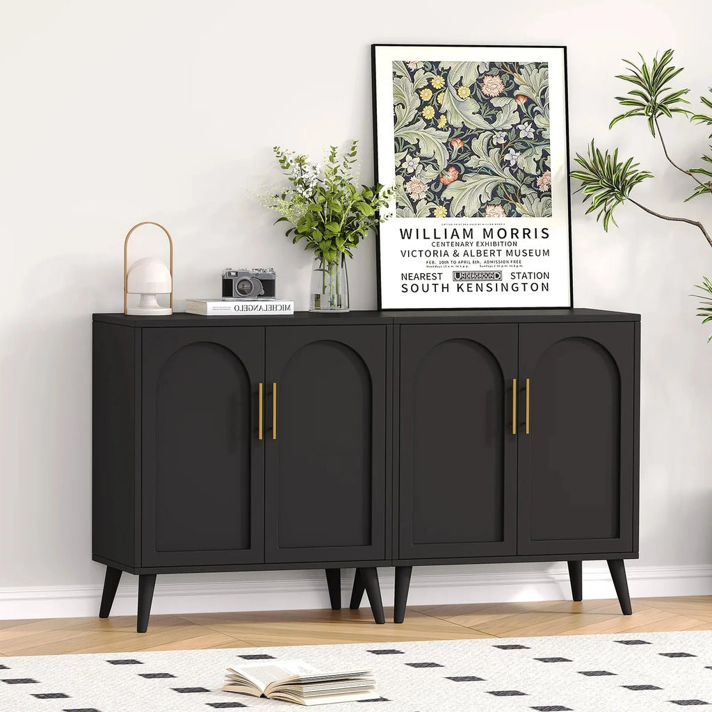 Rovaurx Set Of 2 Rattan Storage Cabinets With Doors