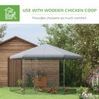 PawHut Large Metal Coop Run With Waterproof Anti-UV Cover, 13 ft x 11.4 ft x 8.6 ft