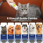 PAWSPIK Pet Grooming Vacuum Kit, 7 Tools, 6 Suction Levels, 2.2L Dust Bin - GroomingPro Rx