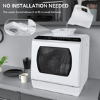 Portable Countertop Dishwasher, 5-Liter Built-In Water Tank, Glass Door
