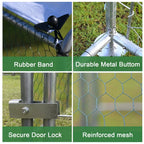 Kkonetoy Metal Chicken Coop 10 X 10 X 6.6ft With Waterproof Cover
